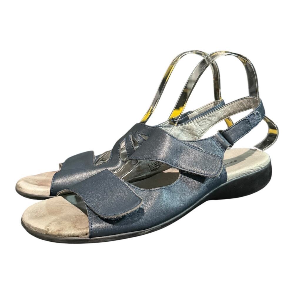 David Tate Women’s Blue Glove Leather Slingback Ankle Strap Sandals US 10.5 SS
